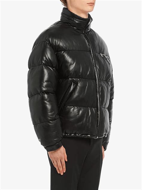 prada mens leather moto jacket|prada men's puffer jacket.